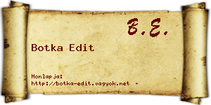 Botka Edit névjegykártya